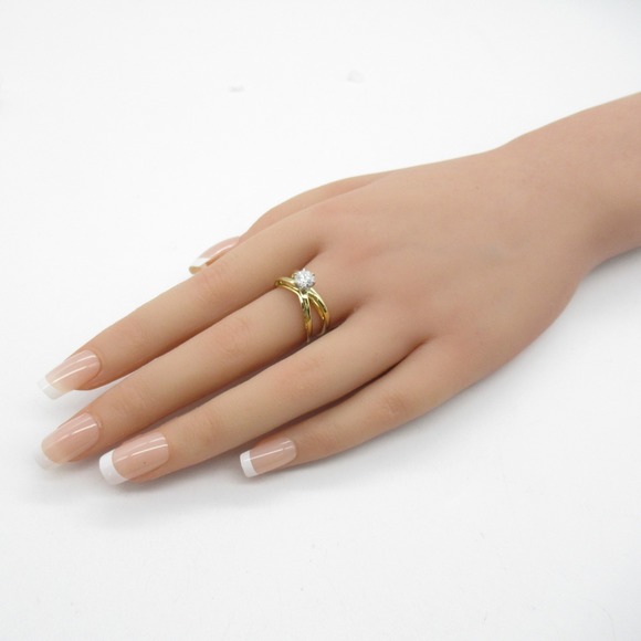 TIFFANY&CO 1 grain earring Ring Clear K18 [Yellow Gold] Clear - Picture 9 of 9